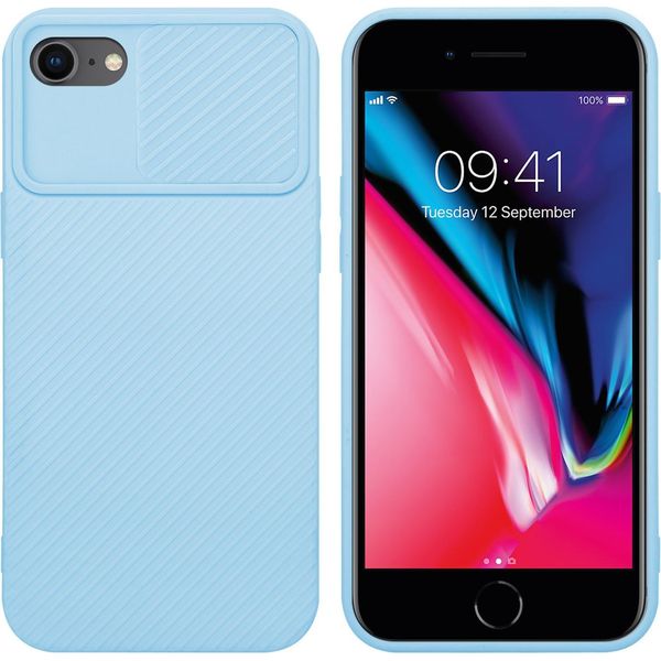 Custodia Cadorabo Per Apple Iphone 7 / 7S / 8 / Se 2020 Custodia Protettiva In Blu Custodia Del Telefono Cellulare Custodia Tpu Copertura Fotocamera Protezione-image