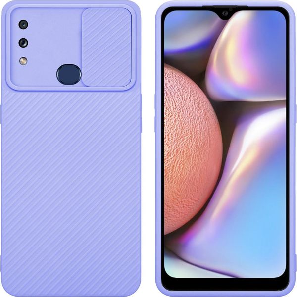 Cadorabo Custodia Per Samsung Galaxy A10S / M01S Custodia Protettiva In Viola Custodia Del Telefono Cellulare Tpu Custodia Copertura Fotocamera Protezione-image