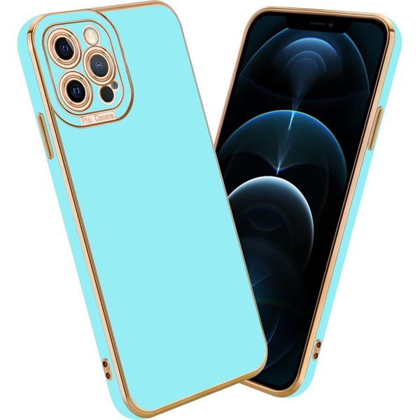 Cadorabo Custodia Per Apple Iphone 12 Pro Max Custodia Protettiva In Turchese Custodia Del Telefono Cellulare Custodia Cover Case Tpu Camera Protection-image