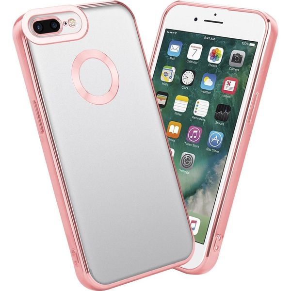 Cadorabo Custodia Protettiva Per Apple Iphone 7 Plus / 7S Plus / 8 Plus Custodia In Trasparente Telefono Cellulare Cover Tpu Custodia Cromo-image