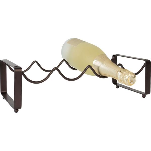 Intirilife Portabottiglie In Ferro Per 4 Bottiglie Di Vino - Impilabile - 43 X 17 X 11 Cm - Portabottiglie Per Conservare In Sicurezza Le Bottiglie Di Vino Portabottiglie Da Tavolo-image
