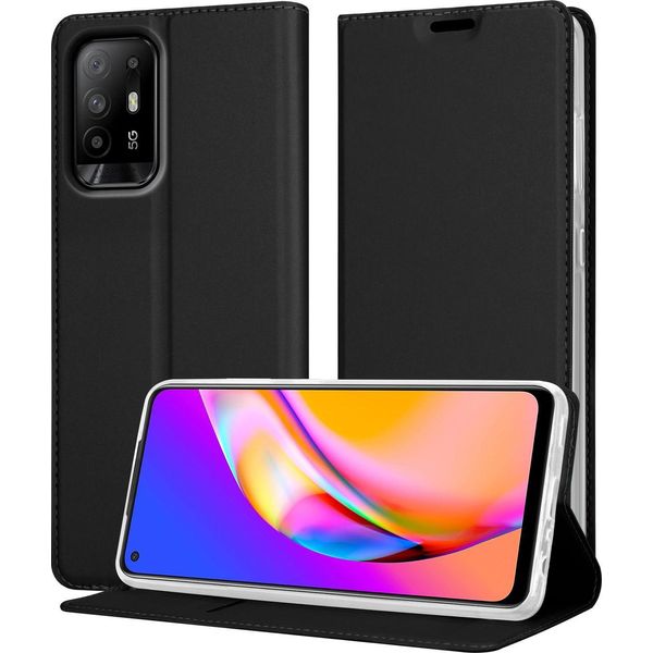 Cadorabo Custodia Per Cellulare Per Oppo A94 5G Custodia Protettiva In Nero Cover Etui Book Case Booklet-image