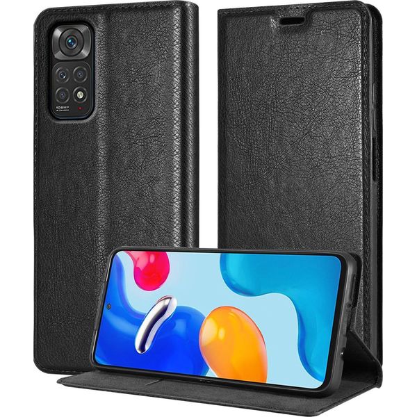 Cadorabo Cover Per Xiaomi Redmi Note 11 4G / 11S 4G Cover Protettiva In Nero Custodia Per Cellulare Cover Chiusura Magnetica-image