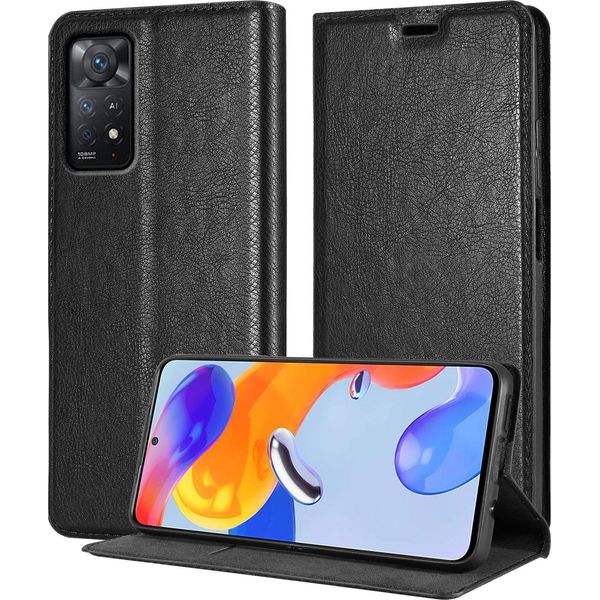 Cadorabo Cover Per Xiaomi Redmi Note 11 Pro+ Cover Protettiva In Nero Custodia Per Cellulare Cover Chiusura Magnetica-image