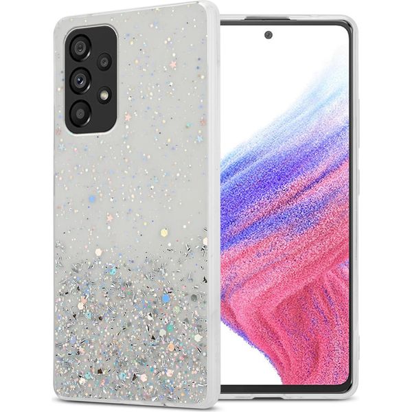 Cadorabo Custodia Per Samsung Galaxy A53 5G Custodia Protettiva In Custodia Trasparente Per Telefono Cellulare Custodia Tpu Custodia Cover Glitter Glitter-image