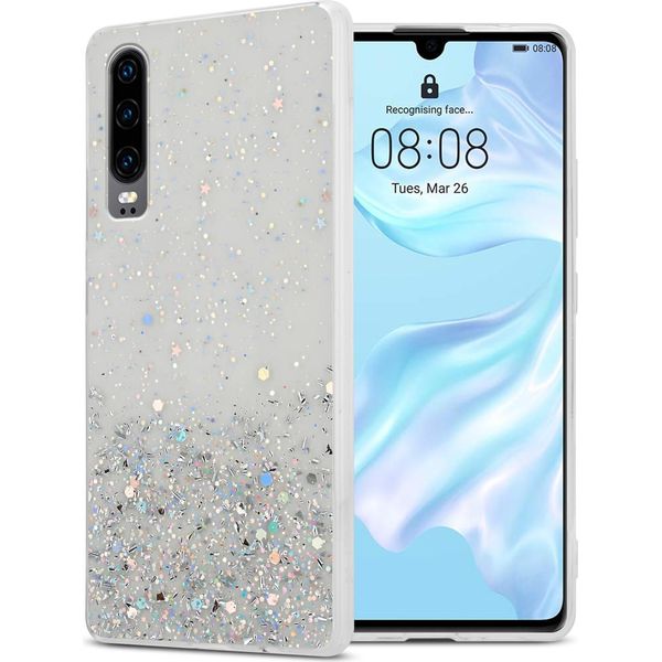 Custodia Cadorabo Per Huawei P30 Custodia Protettiva In Tpu Trasparente Custodia Per Telefono Cellulare Custodia Glitter Cover Glitter-image