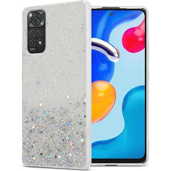 Custodia Cadorabo Per Xiaomi Redmi Note 11 4G / 11S 4G In Trasparente Con Glitter Cover Protettiva In Silicone Tpu Flessibile Con Glitter Scintillanti Custodia Cover Telefono Cellulare-image