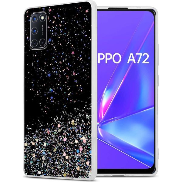 Custodia Cadorabo Per Oppo A72 In Nero Con Glitter Custodia Protettiva In Silicone Tpu Flessibile Con Glitter Scintillanti Custodia Cover Per Telefono Cellulare-image