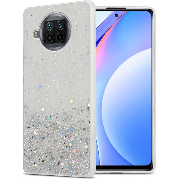 Custodia Cadorabo Per Xiaomi Mi 10T Lite In Trasparente Con Glitter Custodia Protettiva In Silicone Tpu Flessibile Con Glitter Scintillanti Custodia Cover Per Telefono Cellulare-image