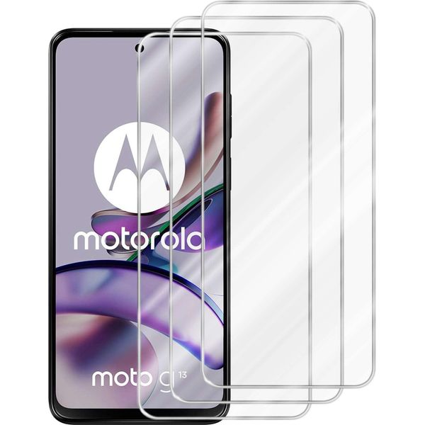 Cadorabo 3X Pellicola Protettiva Per Motorola Moto G13 / G23 In Crystal Clear Pellicola Protettiva Temperata In Vetro Corazzato-image