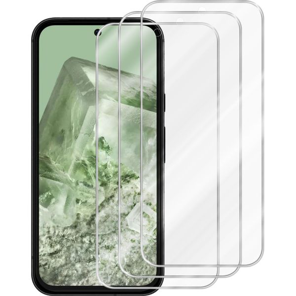 Cadorabo 3X Pellicola Protettiva Per Google Pixel 8A In Crystal Clear Pellicola Temperata Di Protezione Del Display In Vetro Blindato-image