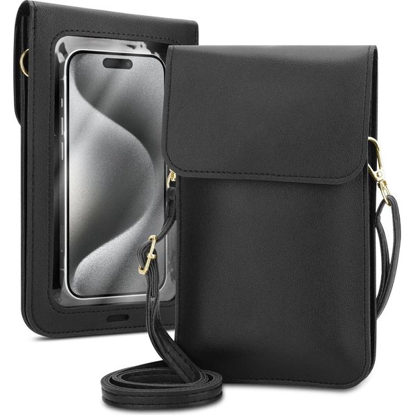 Borsa A Tracolla Per Cellulare Wiko Harry 2 Piccola Borsetta Con Scomparto Per Cellulare E Finestra, Borsa A Tracolla Copri Cellulare Da Donna-image