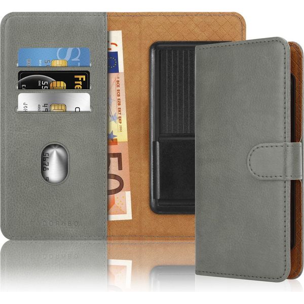 Cadorabo Cover Per Lg Q7 / Q7A / Q7+ Custodia Per Cellulare In Grigio Con Slot Per Schede, 360 Gradi Di Copertura Protettiva Per Flip- Flip Case Book Cover Custodia Per Cellulare In Finto Cuoio-image