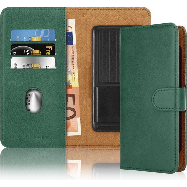 Cadorabo Cover Per Lg G8S In Verde Arme Con Slot Per Schede, Copertura Protettiva A 360 Gradi Per Flip- Flip Case Book Cover Custodia Per Cellulare In Finto Cuoio-image