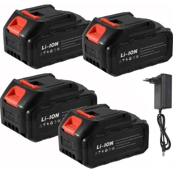 Batteria Agli Ioni Di Litio Da 21V, Capacità 3Ah/5Ah/6Ah, Alta Compatibilità, 4 Batterie-image