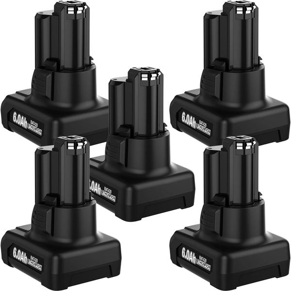 Ricambio Agli Ioni Di Litio Da 12 V, Capacità 6000 Mah, Compatibile Con Gli Utensili Bosch, Confezione Da 5 Pezzi Da 6000 Mah-image