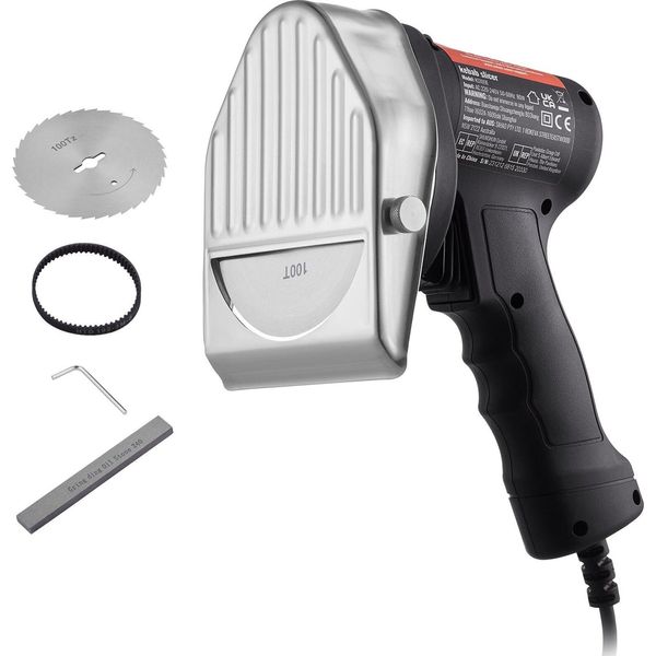 Coltello Elettrico Per Shawarma, 80 W, Coltello Turco Per Kebab, Taglierina Commerciale Per Gyro In Acciaio Inox, Affetta Carne Per Kebab Con 2 Lame, Diametro Lama 100 Mm-image