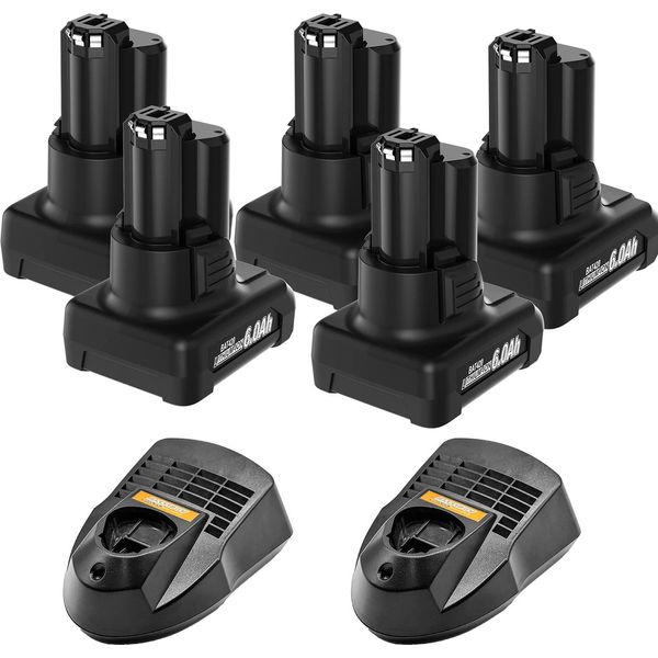 Ricambio Agli Ioni Di Litio Da 12 V, Capacità 6000 Mah, Compatibile Con Gli Utensili Bosch, Caricatore 5X6000Mah2Xl-image