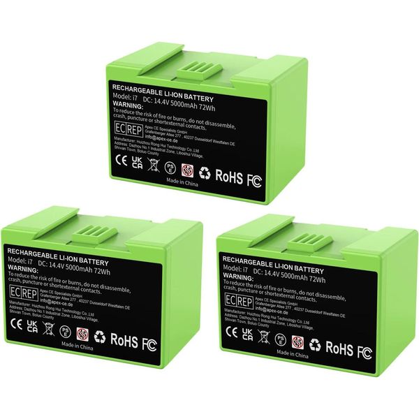 Batteria Di Ricambio, Capacità 5000Mah, Compatibile Con Irobot Roomba Serie E- E I, 3 Pezzi-image