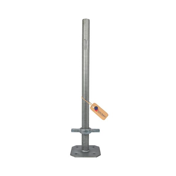 Gezu Impex Martinetto Base Per Impalcature 500 X 38 Mm Elettroplaccato Vite Di Livellamento Regolabile In Altezza-image