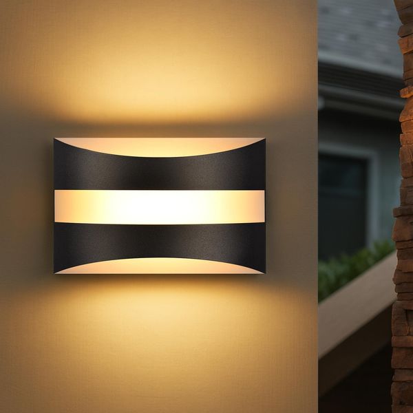 Zmh Led Applique Da Parete Per Interni - Illuminazione A Parete Nera Su E Giù Luci Scale Illuminazione 5W Applique Moderne Industriali 3000K Bianco Caldo Per Camera Da Letto Cucina Corridoio-image
