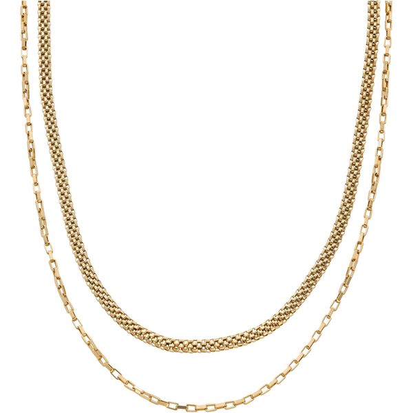 Kette Ohne AnhäNger Skagen "Schmuck Geschenk Edelstahl Halskette Merete", Gold (Gelbgoldfarben), Halsketten, Damen, Edelstahl, L: 51 B: 5Mm, B:5Mm-image