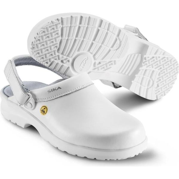 Scarpa Da Lavoro Sika Fusion Esd Aperta Con Cinturino Sul Tallone Bianco-42-image
