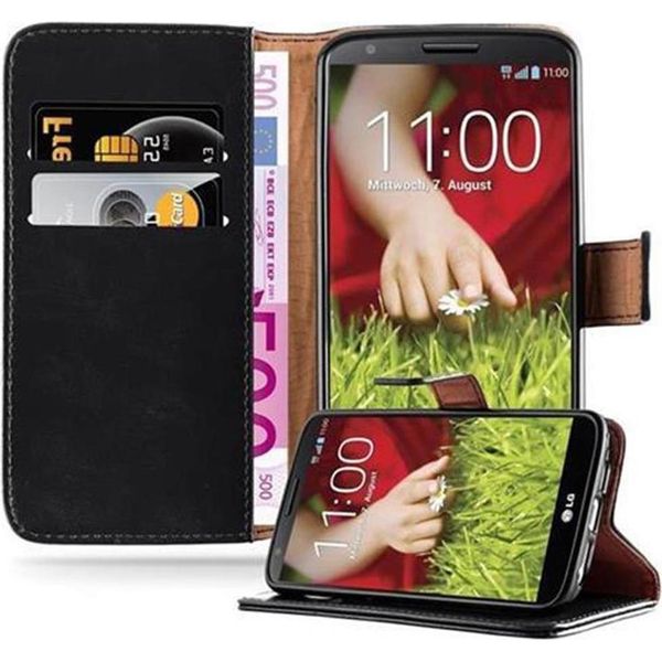 Cadorabo Cover Per Lg G2 Cover Protettiva In Nero Cover Telefono Cellulare Cover Libro Custodia-image