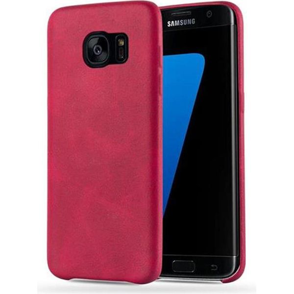 Cadorabo Custodia Protettiva Per Samsung Galaxy S7 Edge Cover In Rosso Custodia Rigida Cover Per Telefono Cellulare Custodia In Ecopelle-image