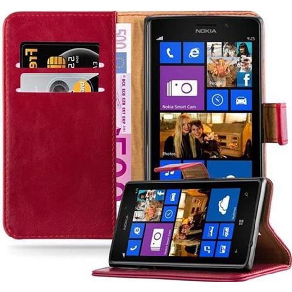 Cadorabo Cover Per Nokia Lumia 925 Cover Protettiva In Rosso Cover Per Cellulare Custodia Libro Custodia-image