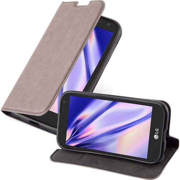 Cadorabo Cover Per Lg K3 2017 Cover Protettiva In Marrone Custodia Per Cellulare Cover Chiusura Magnetica-image