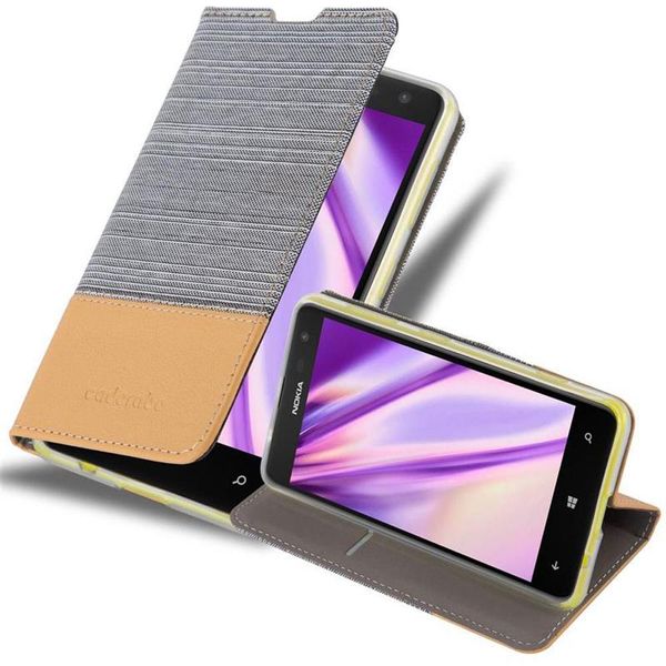 Cadorabo Custodia Per Nokia Lumia 625 Custodia Protettiva In Grigio Custodia Per Cellulare Custodia A Libro Cover-image