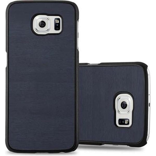 Cadorabo Cover Per Samsung Galaxy S6 Cover Protettiva In Blu Custodia Rigida Look Legno Cellulare Cover-image