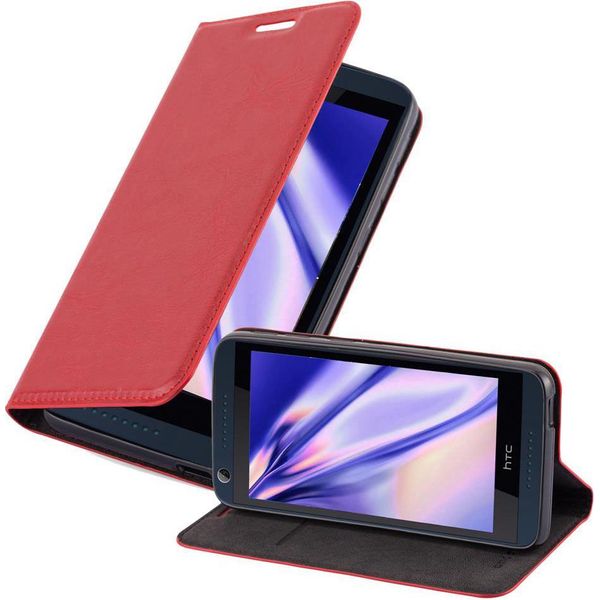 Cadorabo Custodia Per Htc Desire 626G Custodia Protettiva In Rosso Custodia Per Cellulare Custodia Cover Chiusura Magnetica-image