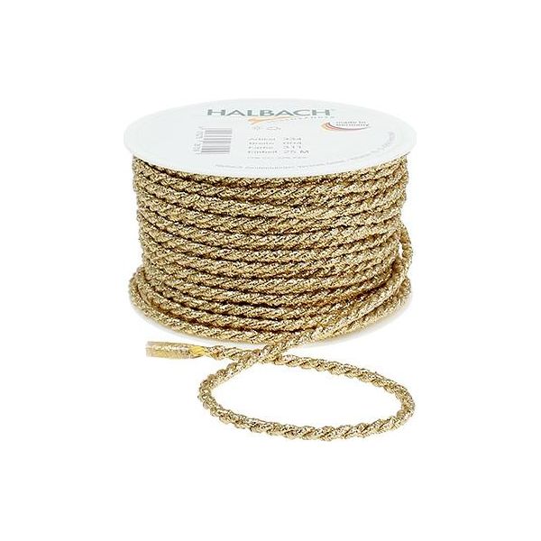 Nastro In Corda D'oro 4 Mm 25 M, Nastro Decorativo, Cordoncino Artigianale, Gioielli Fai Da Te, Decorazioni Per La Casa-image