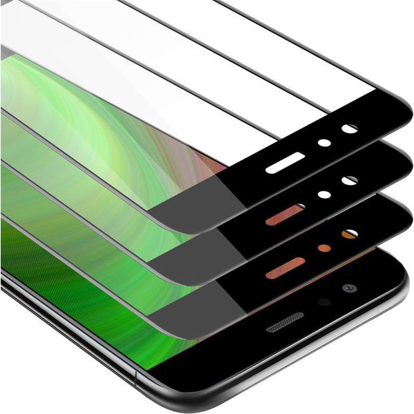 Cadorabo 3X Pellicola Protettiva A Schermo Intero Per Huawei P10 Lite In Nero Vetro Protettivo Del Display Temperato-image