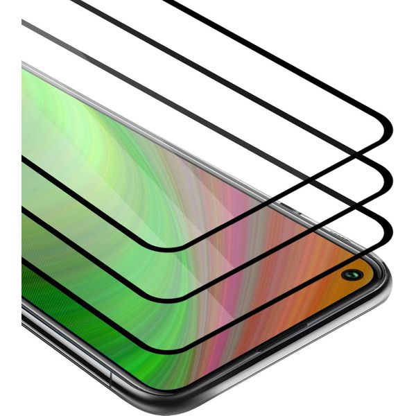 Cadorabo 3X Pellicola Protettiva A Schermo Intero Per Oppo A53 In Nero Display Temperato Vetro Protettivo-image