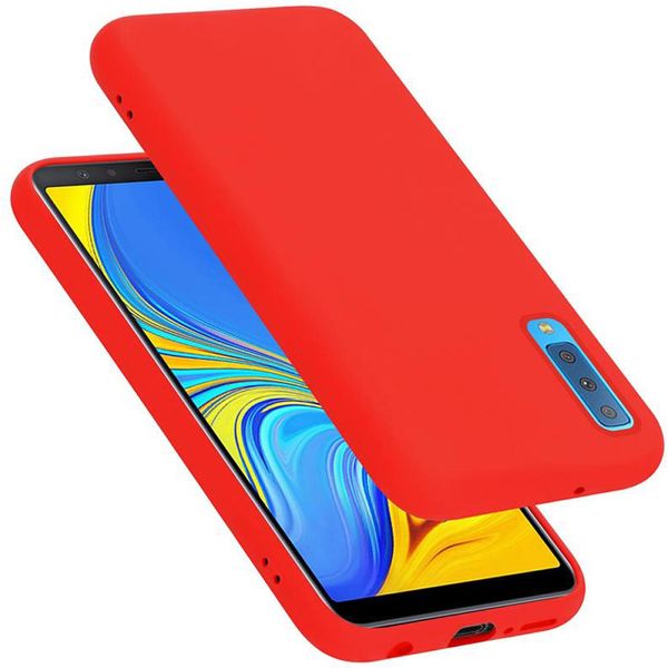 Cadorabo Custodia Protettiva Per Samsung Galaxy A7 2018 Custodia In Rosso Telefono Cellulare Custodia Cover Tpu Etui-image
