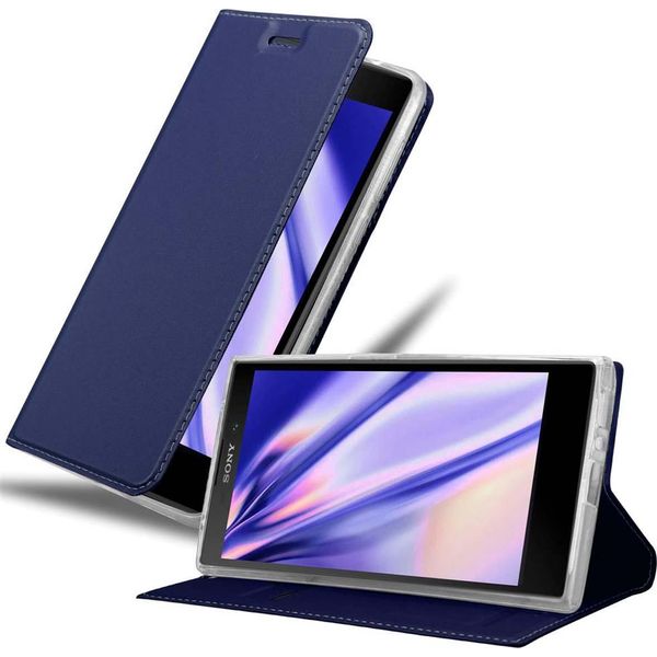 Cadorabo Custodia Per Cellulare Per Sony Xperia L2 Custodia Protettiva In Blu Cover Etui Book Case Booklet-image