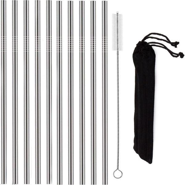 Verk 01443 Cannucce In Acciaio Inox 10 Pezzi Dritte + 1X Spazzola Per La Pulizia-image