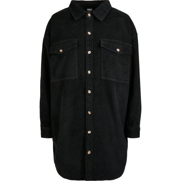 DáMská KošIle Urban Classics Ladies Long Corduroy Overshirt Nero - 5XL-image