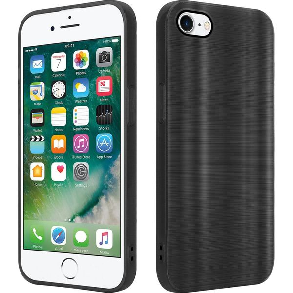 Custodia Cadorabo Per Apple Iphone 7 / 7S / 8 / Se 2020 Copertura Protettiva In Nero Custodia Per Cellulare Custodia In Silicone Tpu Custodia-image