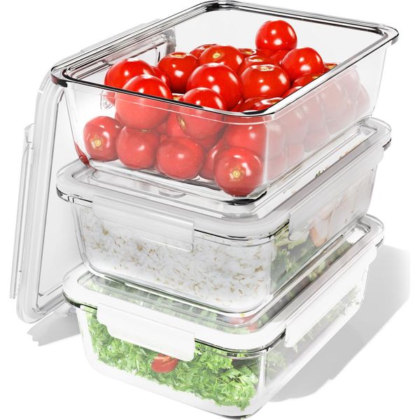 Classbach Contenitori Per Alimenti In Vetro Con Coperchio | Set Di 3 | Adatto Per Forno A Microonde Lavastoviglie Congelatore | Meal Prep Boxes In Vetro | C-FHD 4020 G-image
