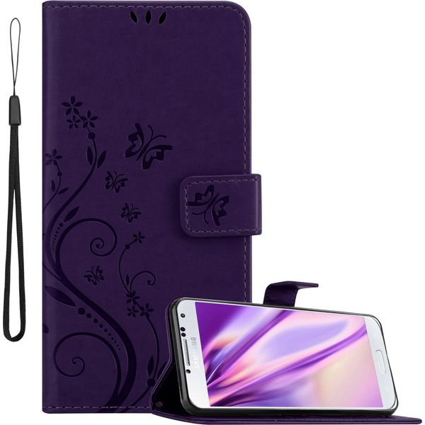 Cadorabo Cover Per Samsung Galaxy S4 Cover Protettiva In Viola Cover Protettiva Custodia Per Telefono Cellulare Custodia Fiori Custodia Fiore-image