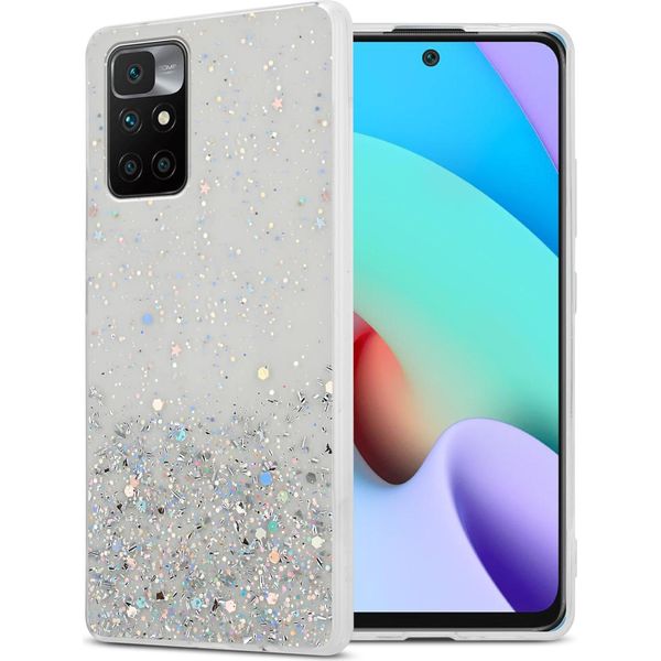 Cadorabo Custodia Per Xiaomi Redmi 10 Custodia Protettiva In Custodia Trasparente Per Telefono Cellulare Tpu Custodia Cover Glitter Glitter-image