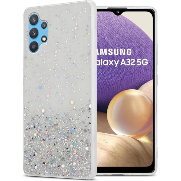 Cadorabo Cover Per Samsung Galaxy A32 5G Cover Protettiva In Custodia Trasparente Per Telefono Cellulare Tpu Case Glitter Cover Cover Glitter-image