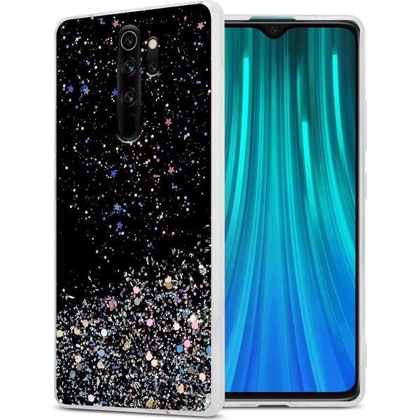 Cadorabo Custodia Per Xiaomi Redmi Note 8 Pro Custodia Protettiva In Nero Custodia Per Cellulare Custodia Tpu Custodia Glitter Cover Custodia Glitter-image