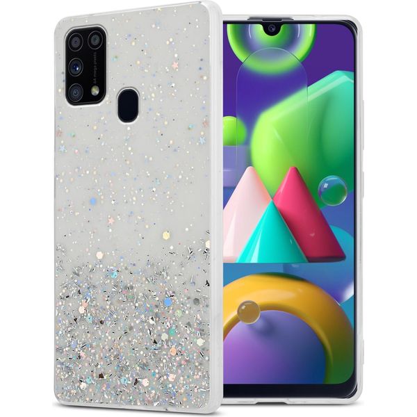 Cadorabo Cover Per Samsung Galaxy M31 Cover Protettiva In Tpu Trasparente Custodia Per Telefono Cellulare Cover Glitter Cover Glitter-image