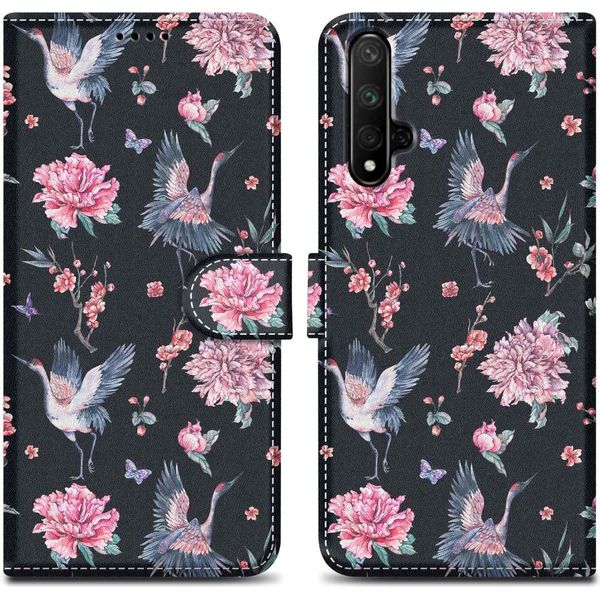 Cadorabo Custodia Protettiva Per Honor 20 / 20S / Huawei Nova 5T Caso Design Nero Telefono Cellulare Custodia Protettiva Cover Caso Magnetico-image