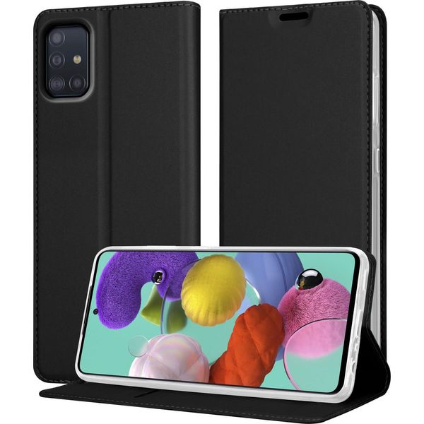 Cadorabo Custodia Per Cellulare Per Samsung Galaxy A51 5G Custodia Protettiva In Nero Cover Etui Book Case Booklet-image